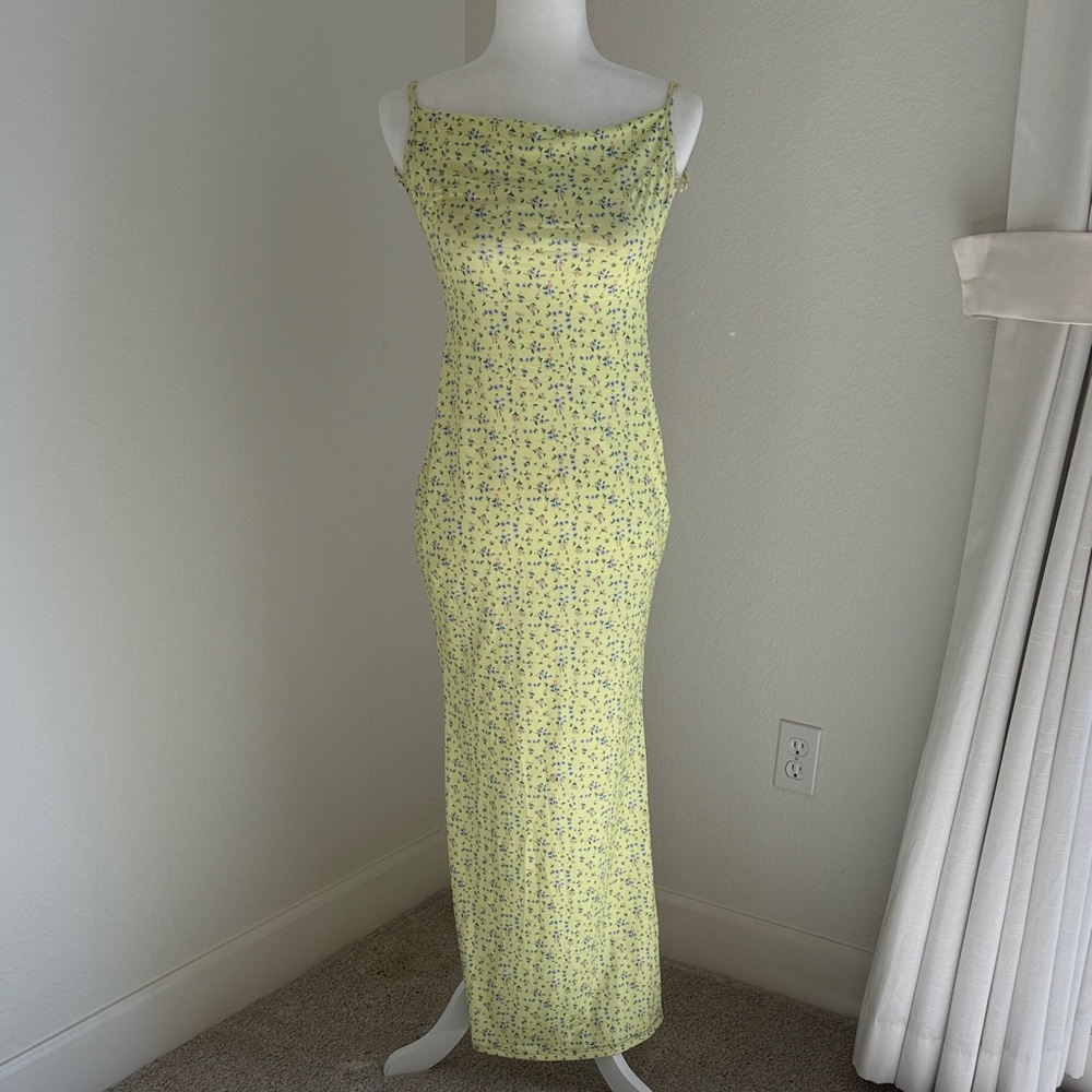 Floral Yellow Maxi Dress